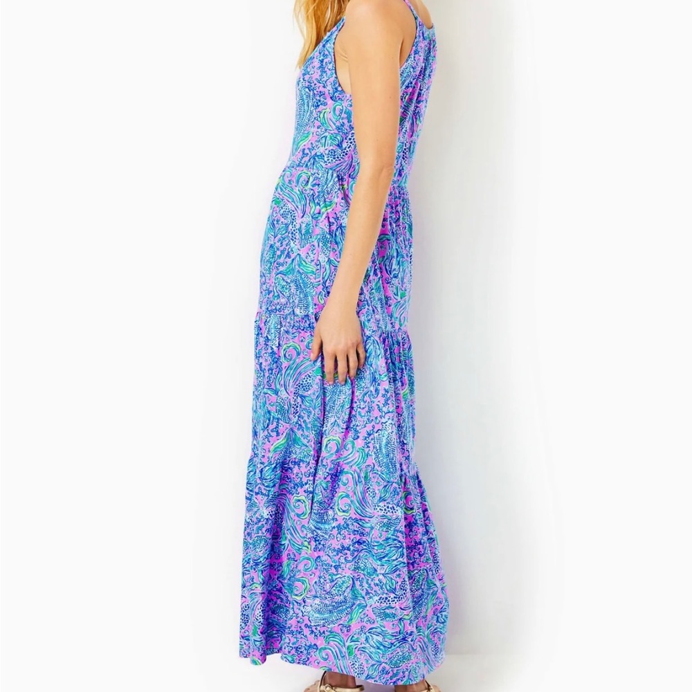 NWT Lilly Pulitzer Maribella Halter Maxi Dress Lilac Rose We Mermaid It L XL XXL - Picture 6 of 8